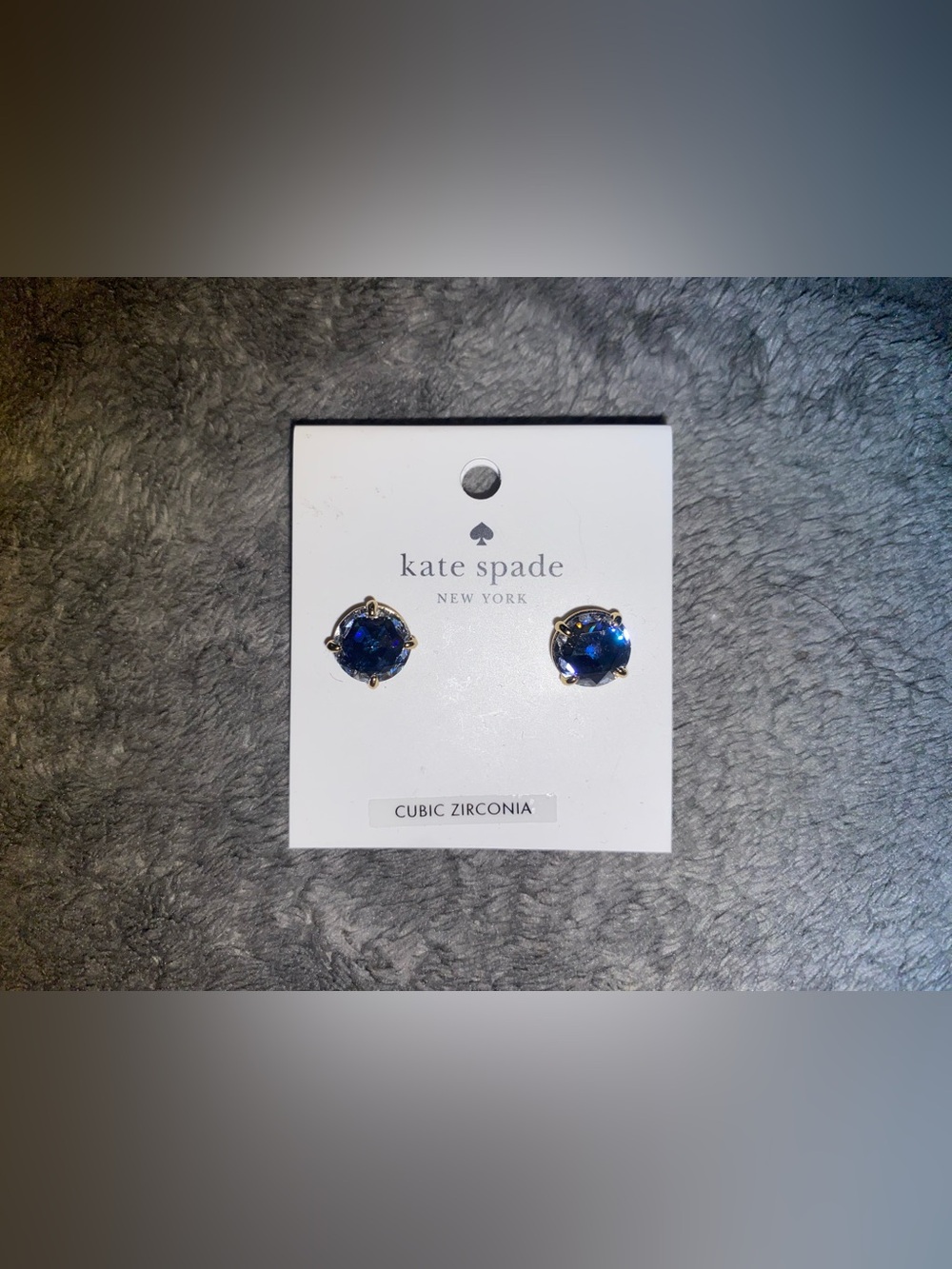 BNWT Kate Spade New York Deep Sapphire Round Stud Earrings